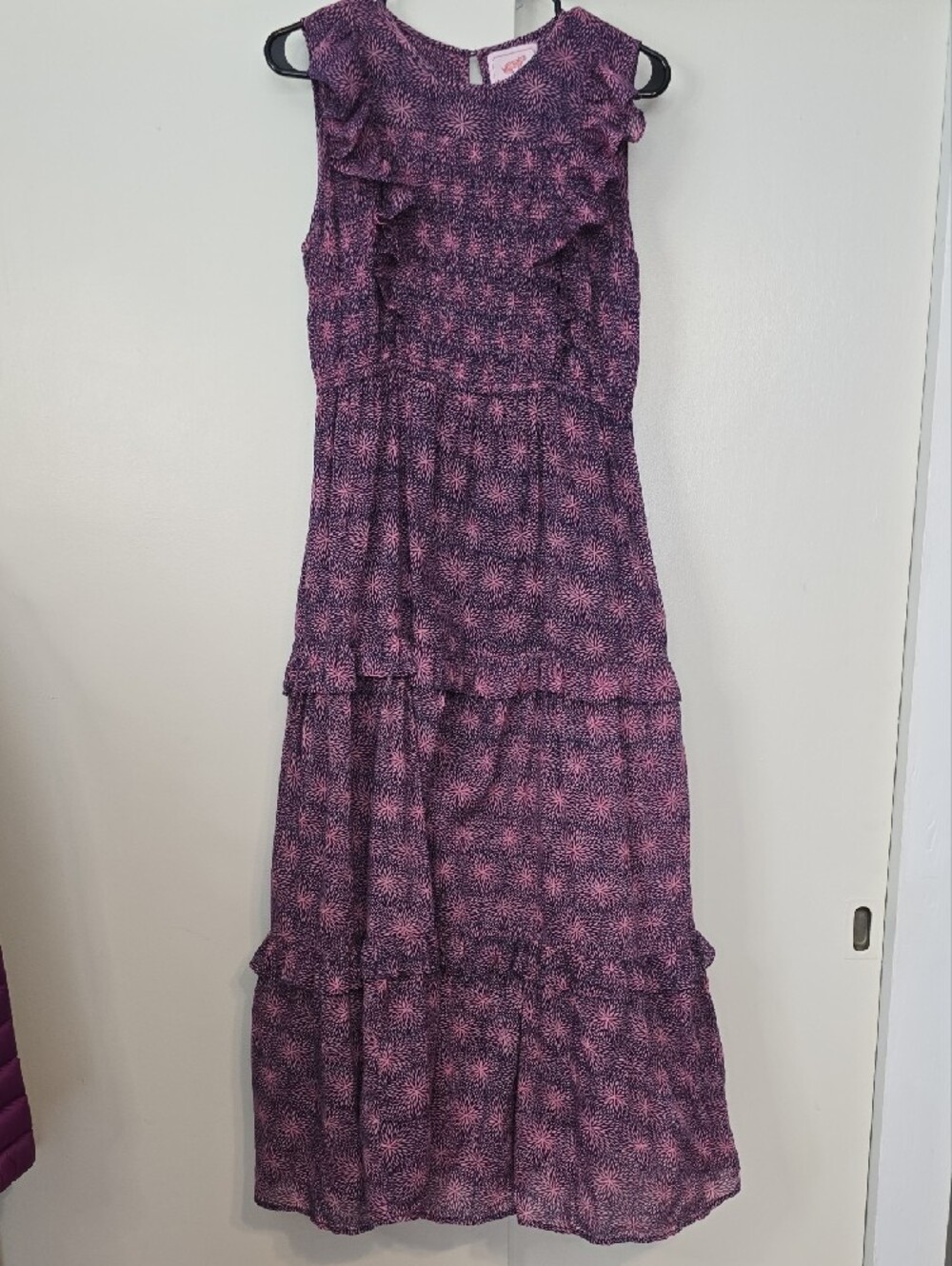 Banjanan Plum & Pink Printed Ruffle Iris Dress Petal - Picture 4 of 11